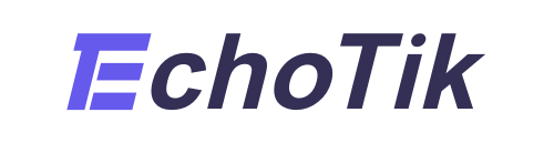 EchoTik logo full white